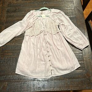 Free people summer struttin’ mini dress Sz Small NWT lilac purple